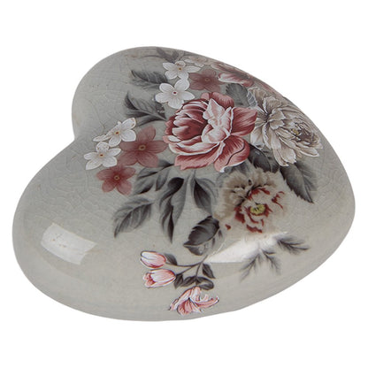Decoratie hart 8x8x4 cm grijs