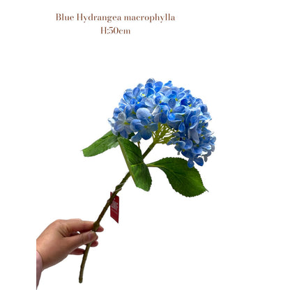 Kunstbloem hortensia blauw 50 cm