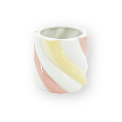 Bloempot Marshmellow roze geel 15,5x15,5x16cm