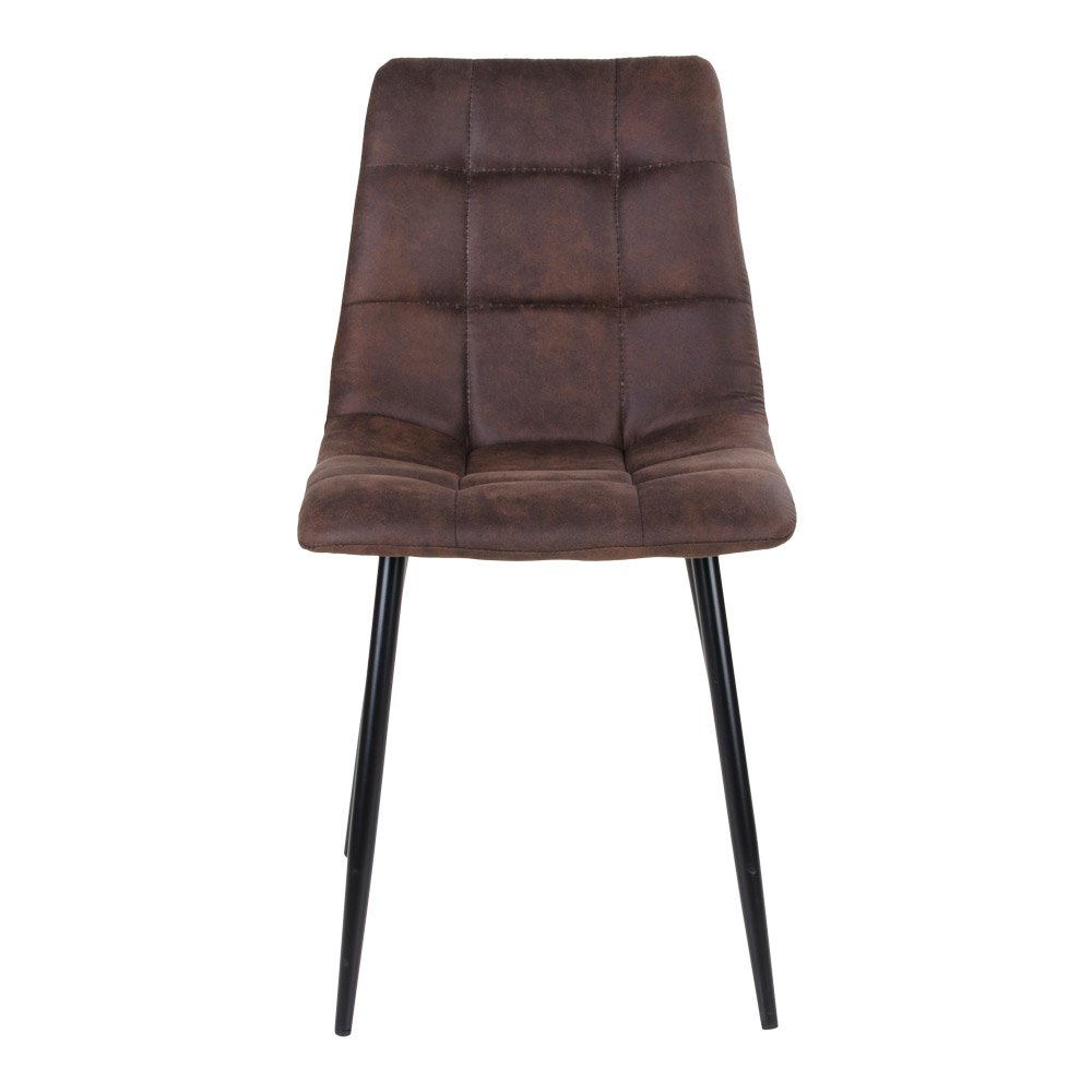 Eetkamerstoel microvezel bruin set van 2