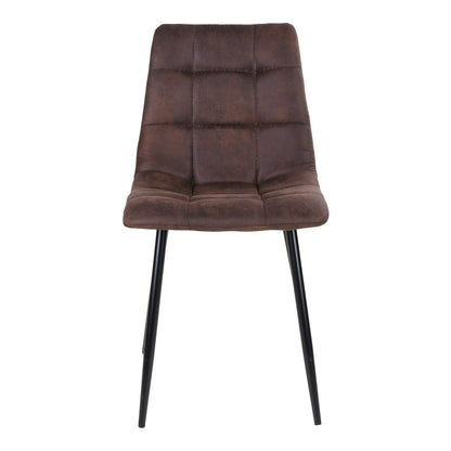 Eetkamerstoel microvezel bruin set van 2