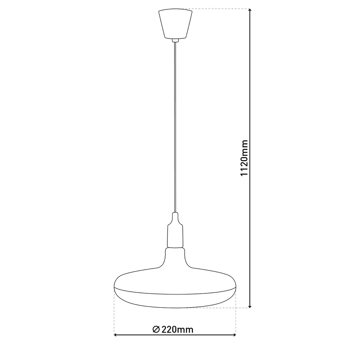 Hanglamp UFO 22 cm wit kunststof E27