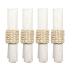 Servetringen rotan 4 stuks beige 3x3x2 cm