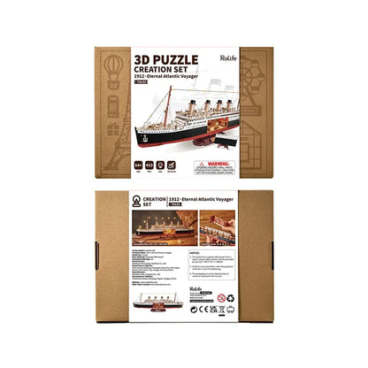 Robotime, 3D Houten Puzzel, 1912 Eternal Atlantic Voyager, TGL02, 49,5x8,5,3x18,4cm