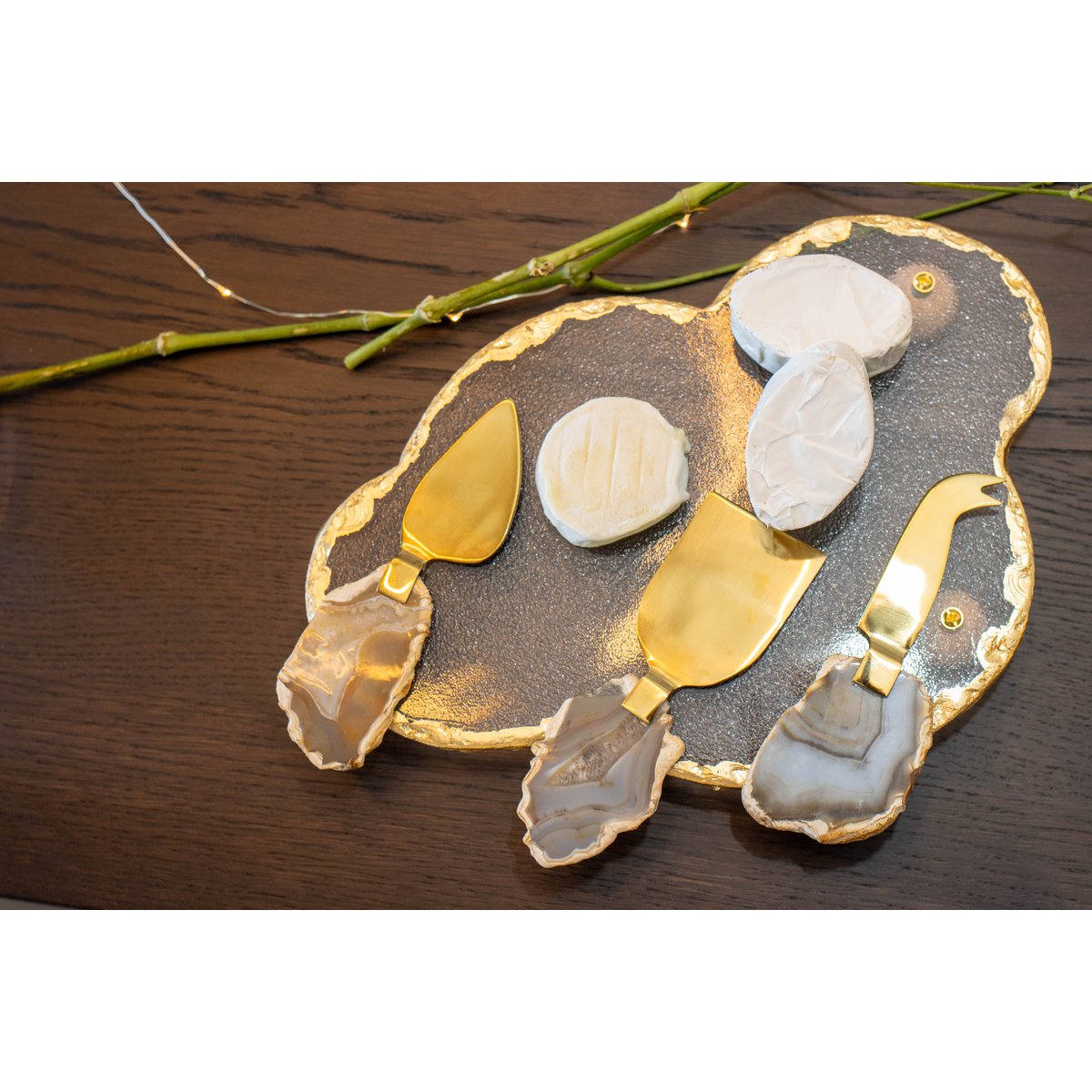 Dienblad wolk goud 29.5x20.5x4 cm