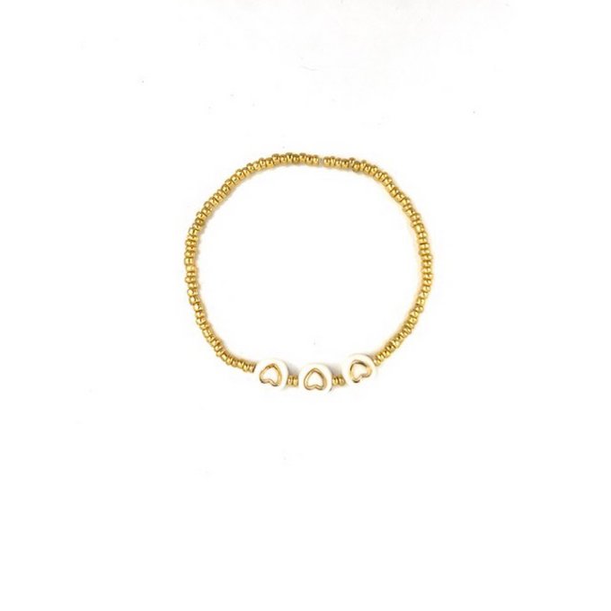 Kinderarmband hartjes goud 15 cm stretch