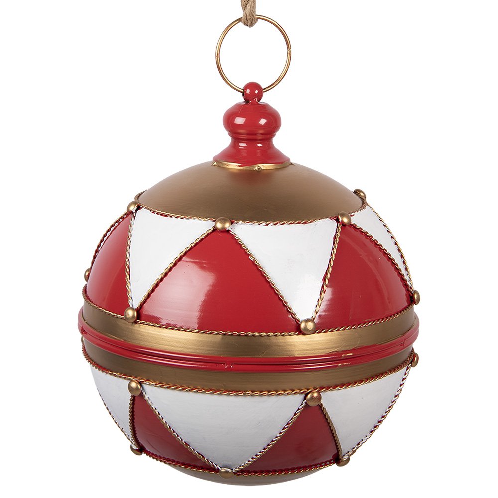 Kerstdecoratie Kerstbal 31x36 cm rood metaal