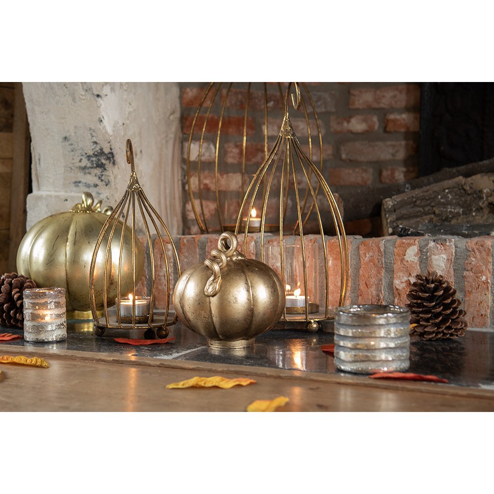 Decoration Pumpkin Ø 15x15 cm Copper Colored Glass Home Decoration