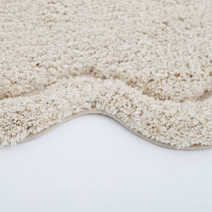 Vloerkleed kinderkamer rond 110 cm katoen ecru wasbaar