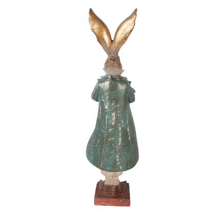 Decoratiebeeld konijn 14x12x47 cm goudkleurig kunststof