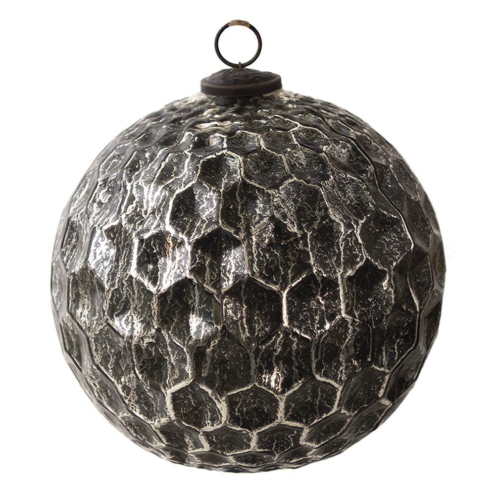 Kerstbal Ø 20 cm zwart glas