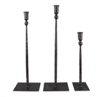 Candlestick Set of 3 35 / 49 / 52 cm Black Iron Candlestick