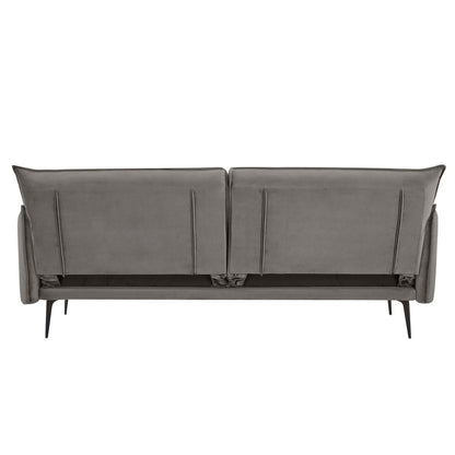 3-zits bank fluweel grijs 207x86x88 cm