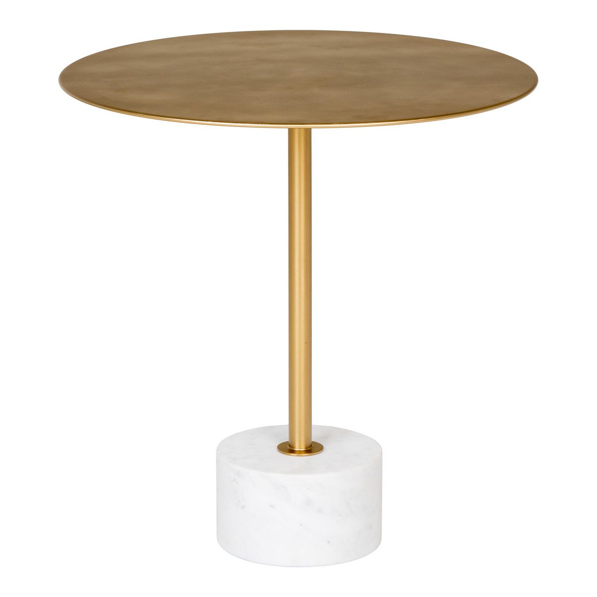 Bijzettafel Lecco 51x52cm messing marmer staal