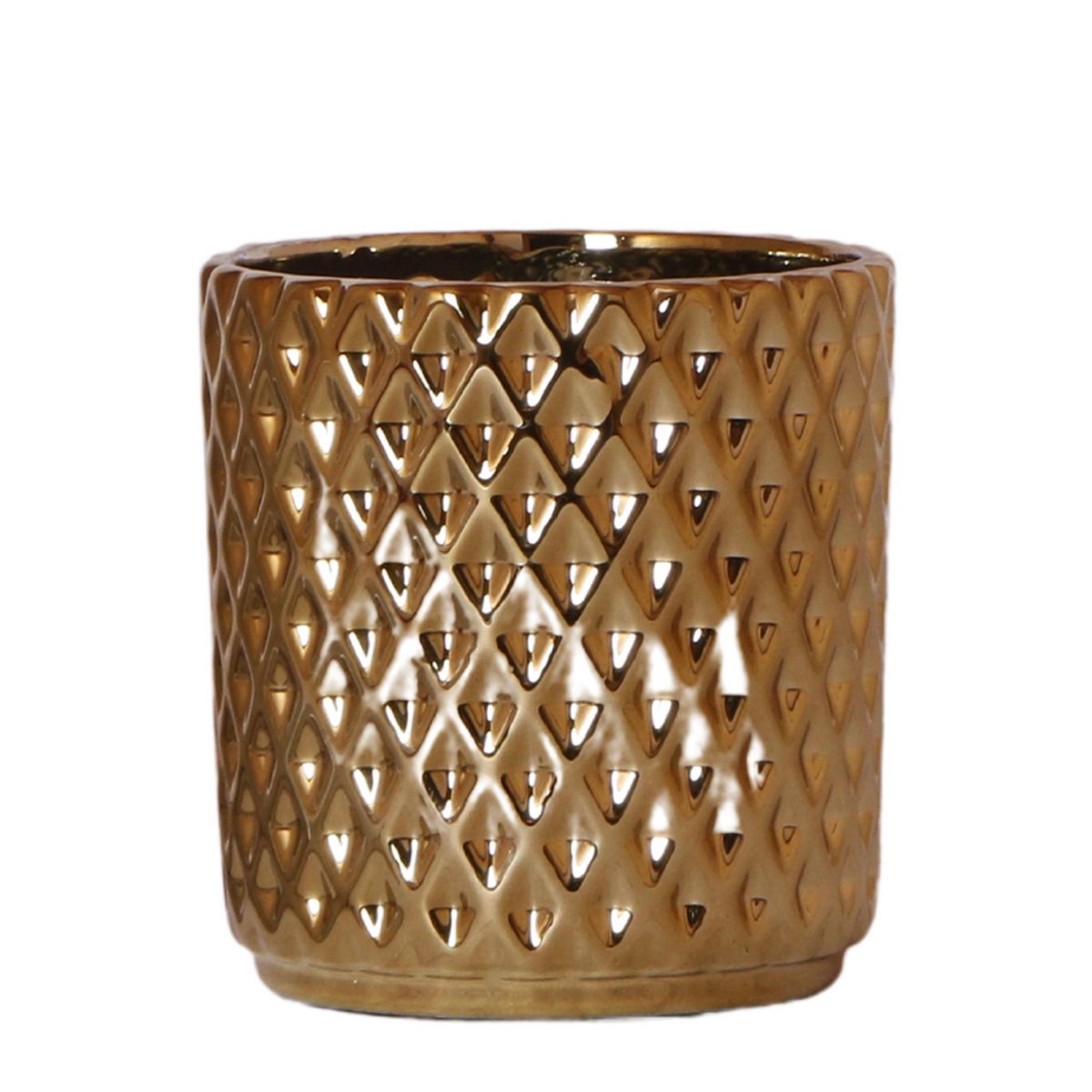 Sierpot keramiek Ø9x11 cm goud patroon