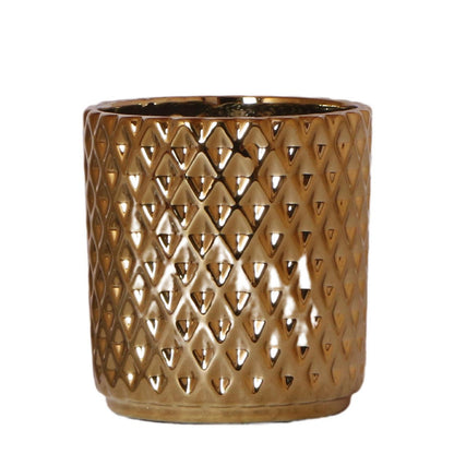Sierpot keramiek Ø9x11 cm goud patroon