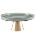 Cakevotel 21x21x8 cm groen glas metaal