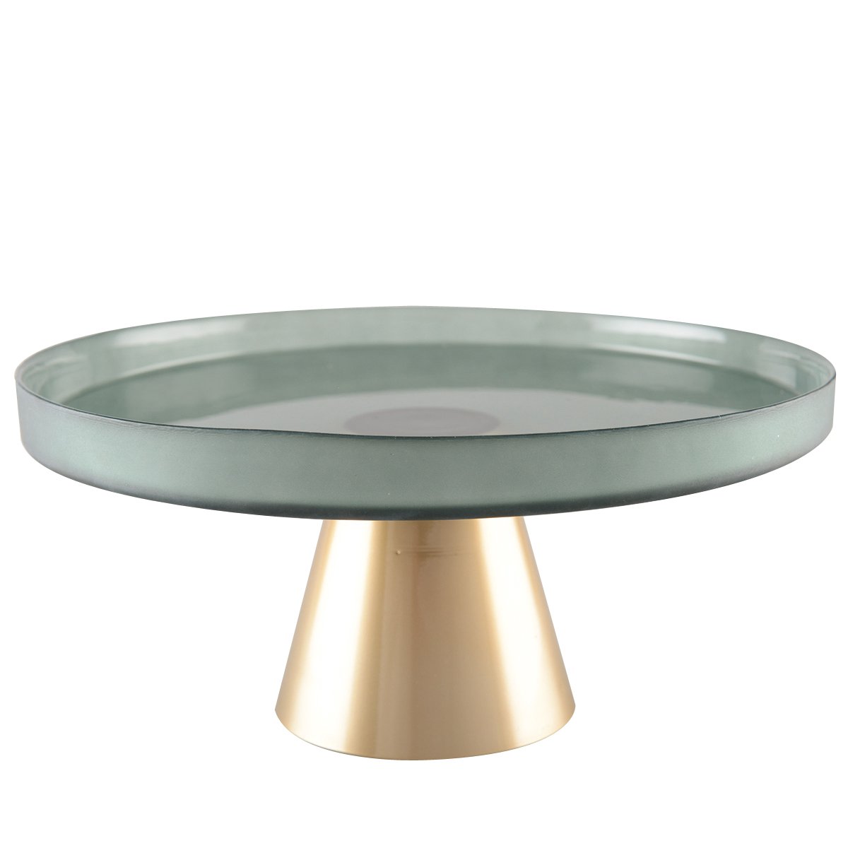 Cakevotel 21x21x8 cm groen glas metaal