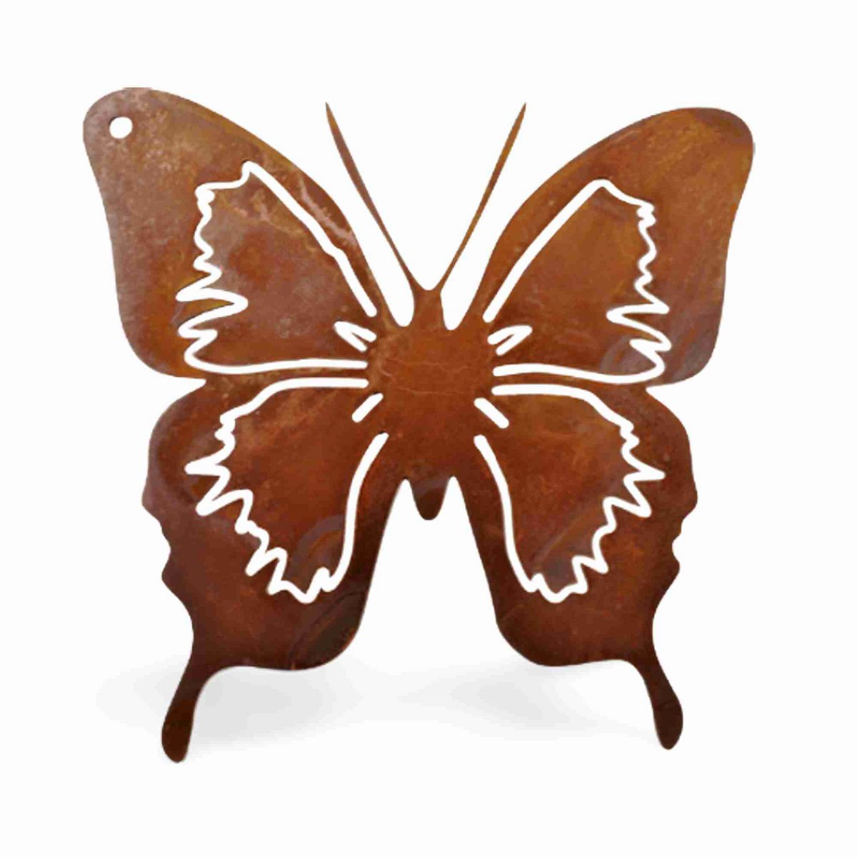 Decoratieve vlinder roest 12x12 cm