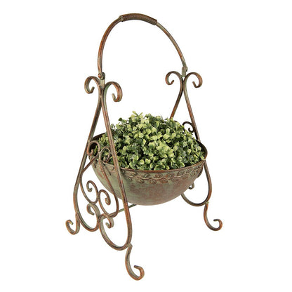 Plantenhouder 26x27x49 cm groen metaal