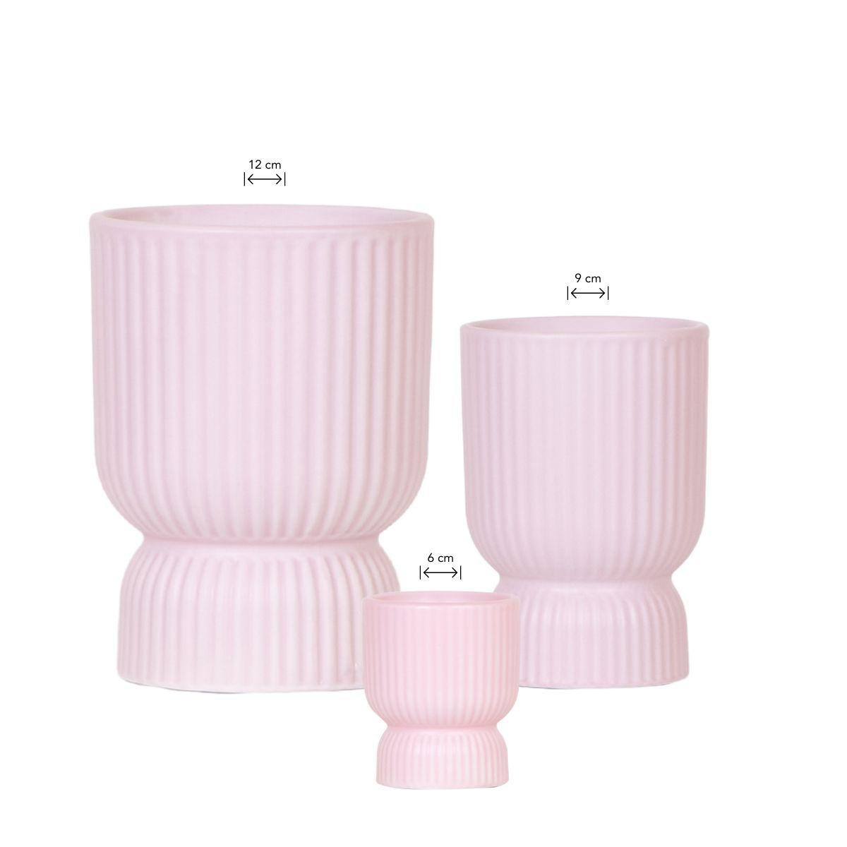 Sierpotten keramiek roze paars 3 stuks 6 9 12 cm