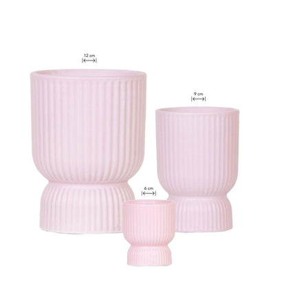 Sierpotten keramiek roze paars 3 stuks 6 9 12 cm