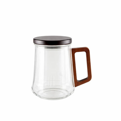 Glazen mok met filter en deksel 525 ml