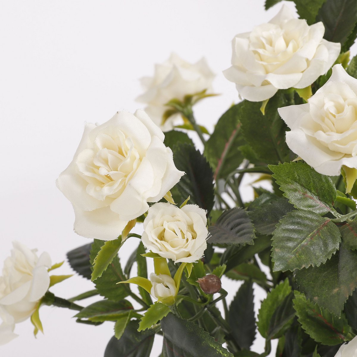 Kunstplant rozenstruik wit 33 cm