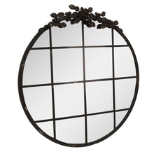 Wandspiegel 81 cm rond zwart ijzer