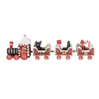Kerstdecoratie trein 22x2x7 cm rood hout
