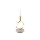 Kandelaar 17 cm goud marmer