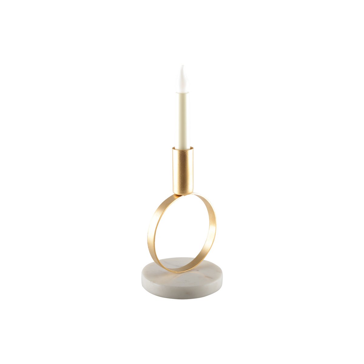 Kandelaar 17 cm goud marmer