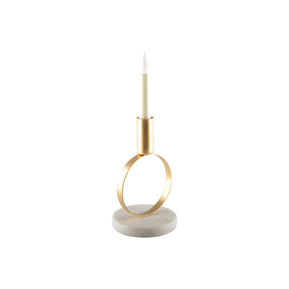 Kandelaar 17 cm goud marmer