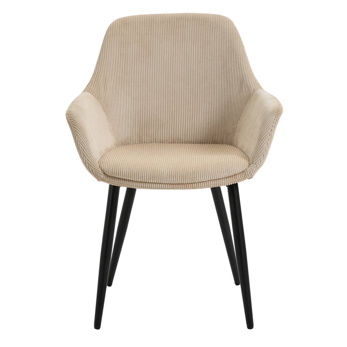 Set van 2 corduroy fauteuils beige