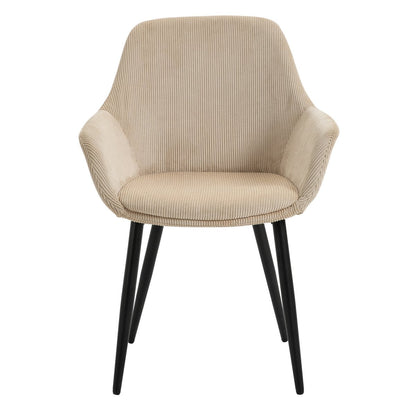 Set van 2 corduroy fauteuils beige