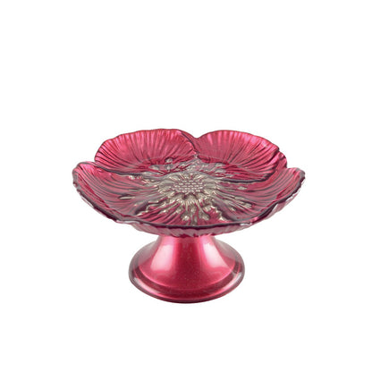 Cake plate fuchsia glas 20x20x16 cm