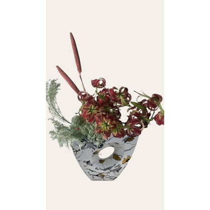 Vaas keramiek 23x19x10 cm goud