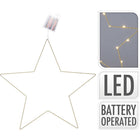 Kerstster 45 cm goudkleurig metaal warm wit LED