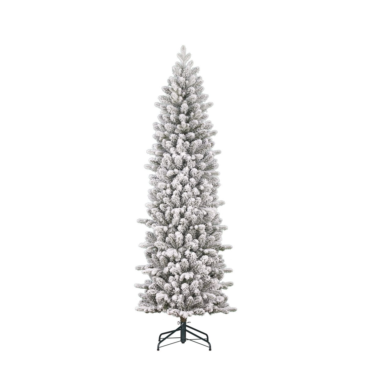 Kunstkerstboom smal H215xØ66 cm groen frosted