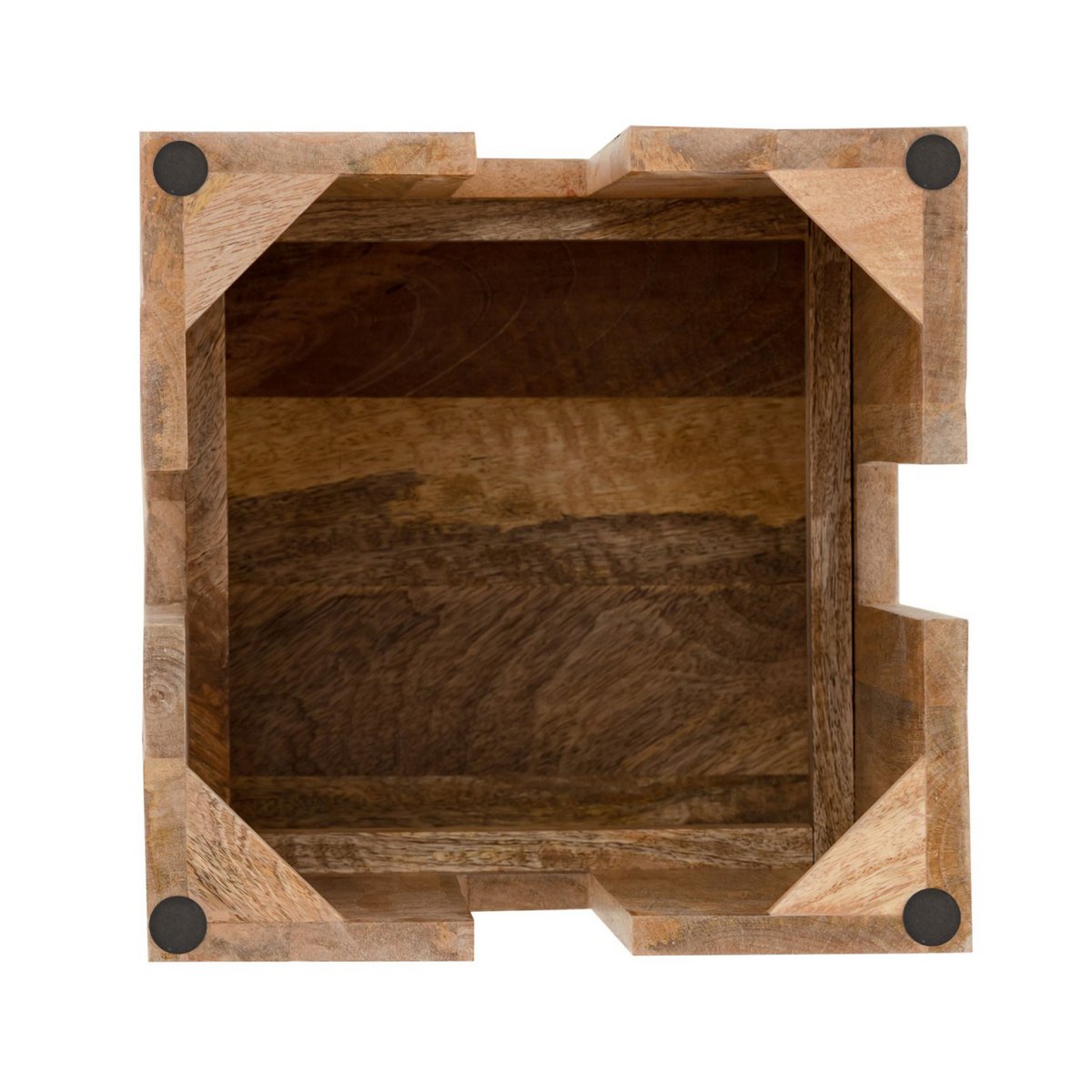Bijzettafel kruk vierkant 28x45x28 cm massief mangohout