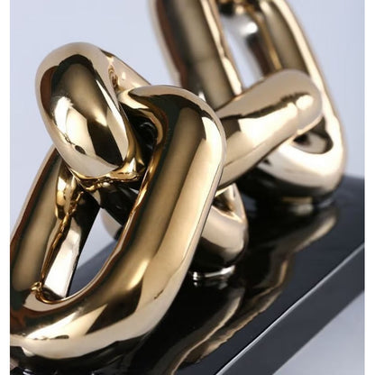 Keramiek sculptuur goud zwart 28,5x18 cm