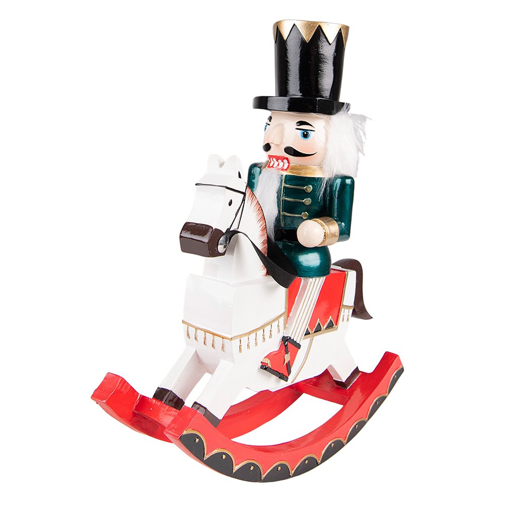 Nutcracker Figurine 29 cm White Green Plastic Christmas Decoration