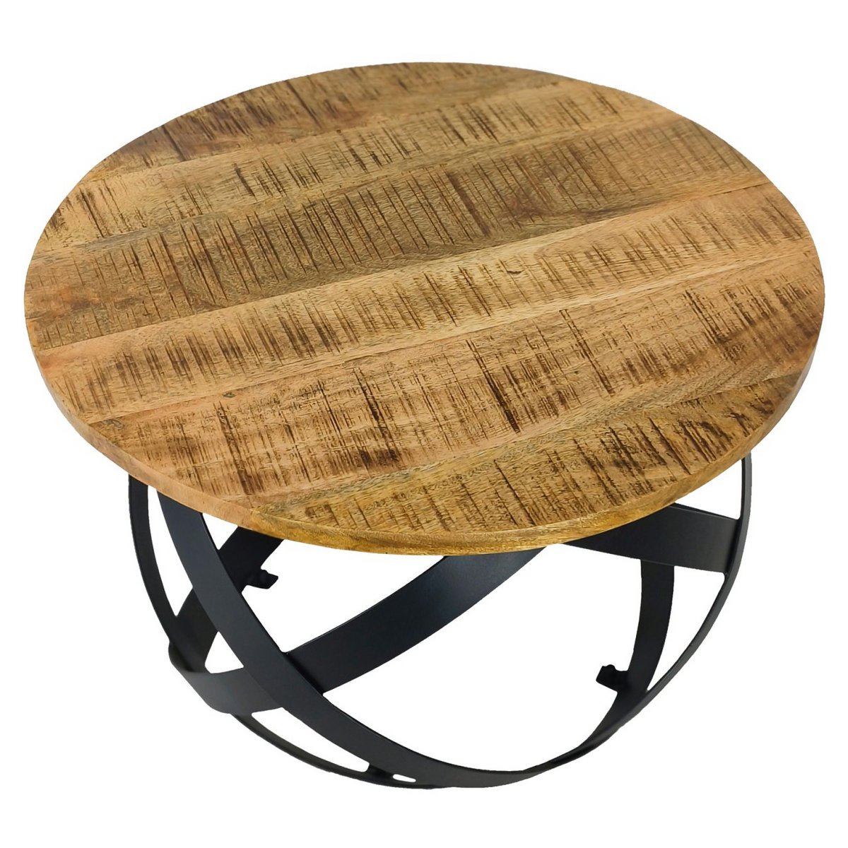 Bijzettafel rond Ø 75 cm tabak metaal