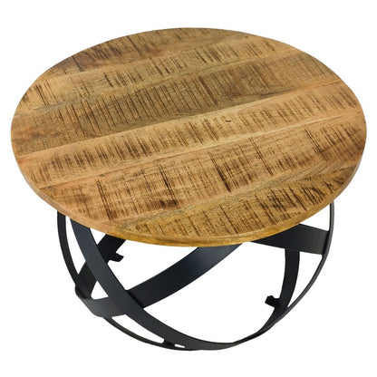 Bijzettafel rond Ø 75 cm tabak metaal