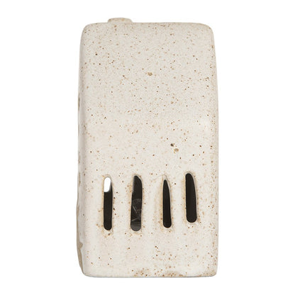 Decoration House with LED 6x5x10 cm Beige Ceramic