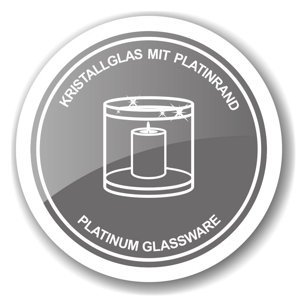 Lantaarn 21 cm Ø 19,5 cm donker kristalglas platina voet