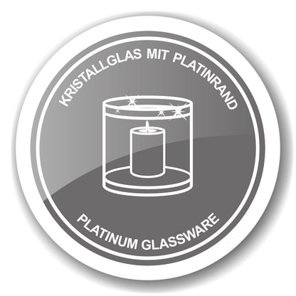 Lantaarn 21 cm Ø 19,5 cm donker kristalglas platina voet