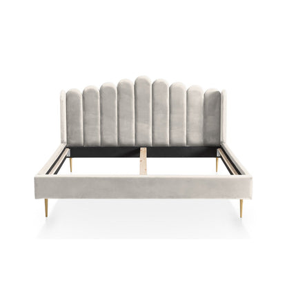 Bed schelpdesign fluweel 180x200 cm goud