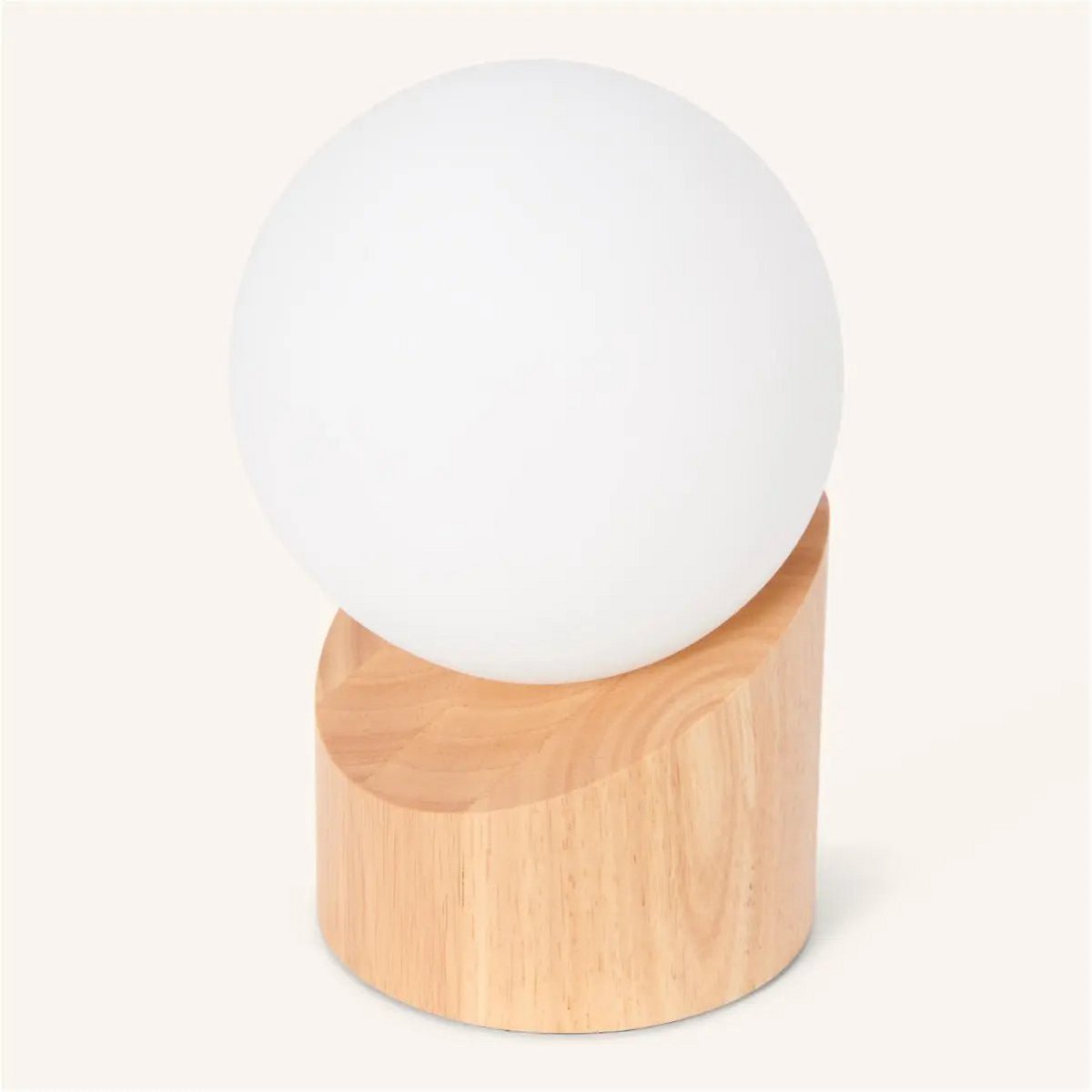 Tafellamp rubberwood matglas 12x24 cm