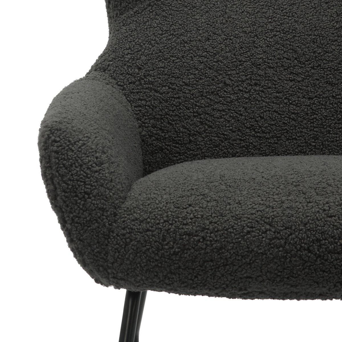 Fauteuil en hocker set teddybont antraciet